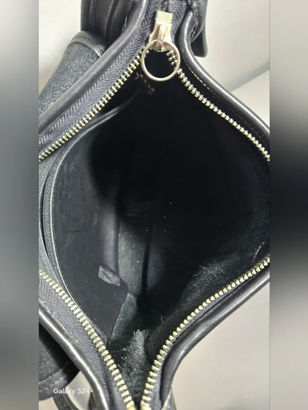 Vintage Coach Black Leather Flap Crossbody Bag Style 9144 Made in Mexico